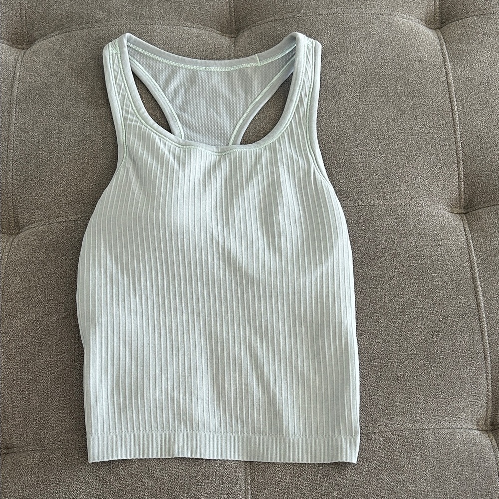 lululemon athletica Green Ribbed Racerback Tank